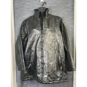 Tudor Court By Haband Black Leather Jacket Woman's Size 2XL